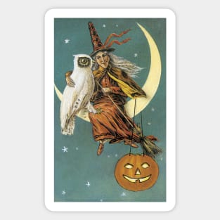 Witch with an owl Sticker